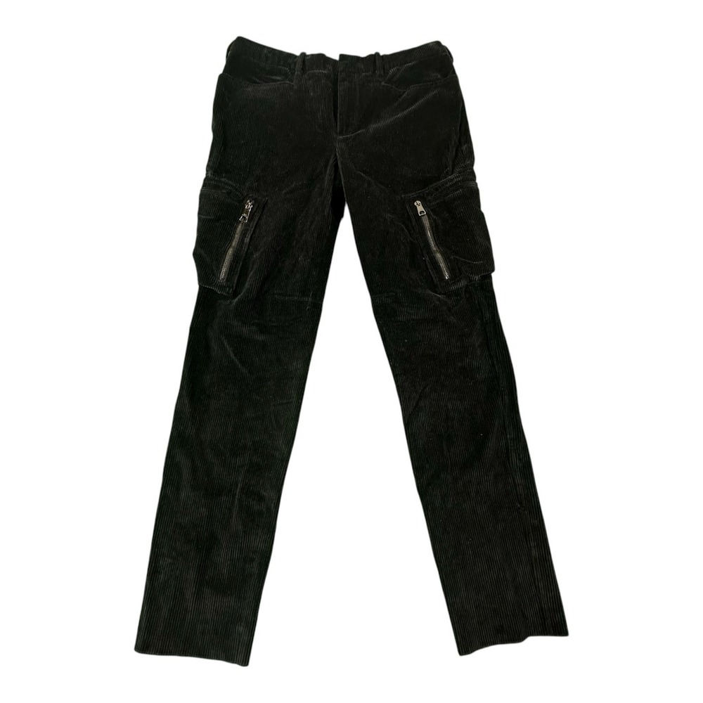 Neil Barrett Black Heavy Corduroy Cargo Mens Skinny Fit Trouser Size 34x31